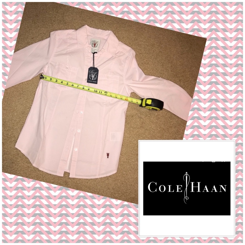 Cole Haan pink gingham button up